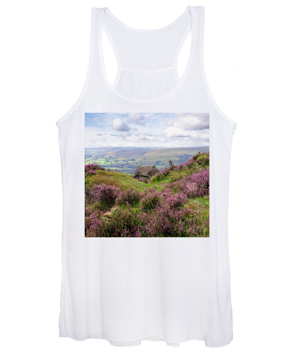 Blue Sky Women's Tank Top featuring the photograph Across the Heather by Spikey Mouse Photography