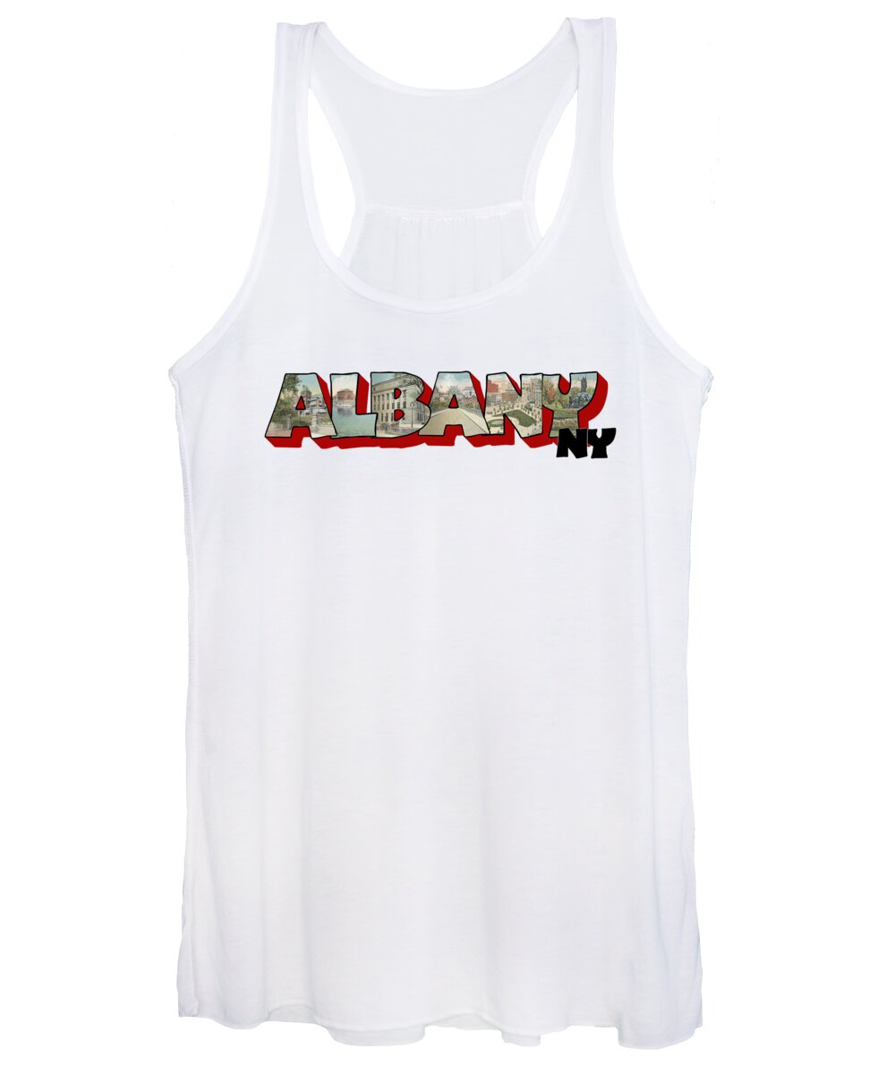 Albany Women's Tank Top featuring the digital art Albany New York Big Letter by Colleen Cornelius
