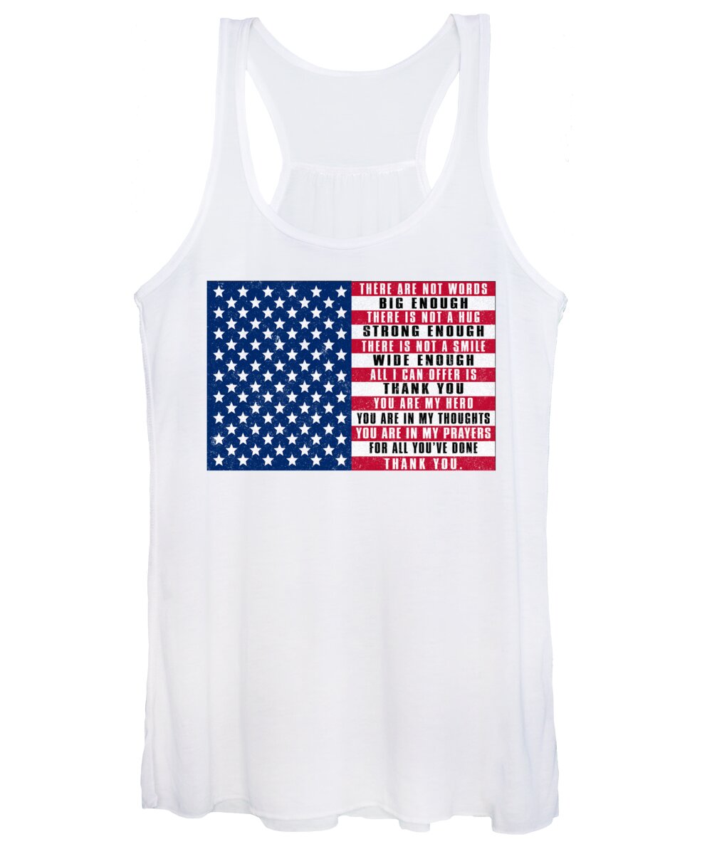 Military Women's Tank Top featuring the digital art American Flag by Jacob Zelazny