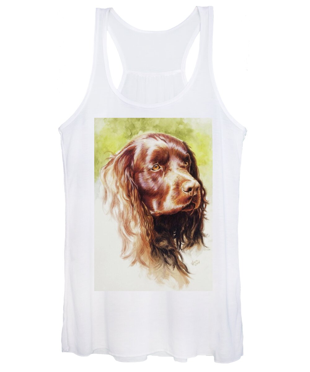 Sporting Women's Tank Top featuring the painting American Water Spaniel in Watercolor by Barbara Keith