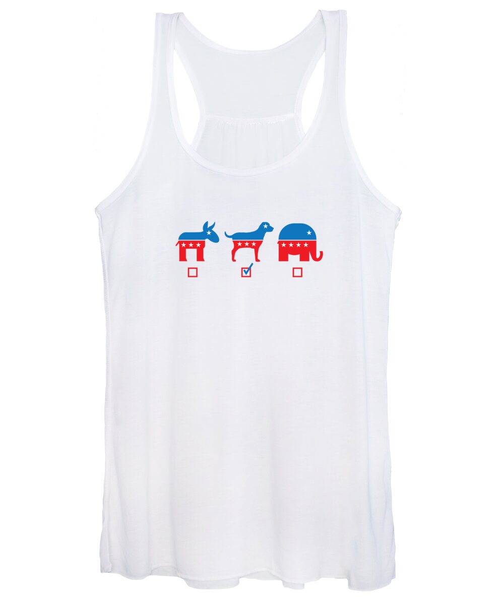 Voting Women's Tank Top featuring the digital art Animals My Vote Dog Funny Political by Jacob Zelazny