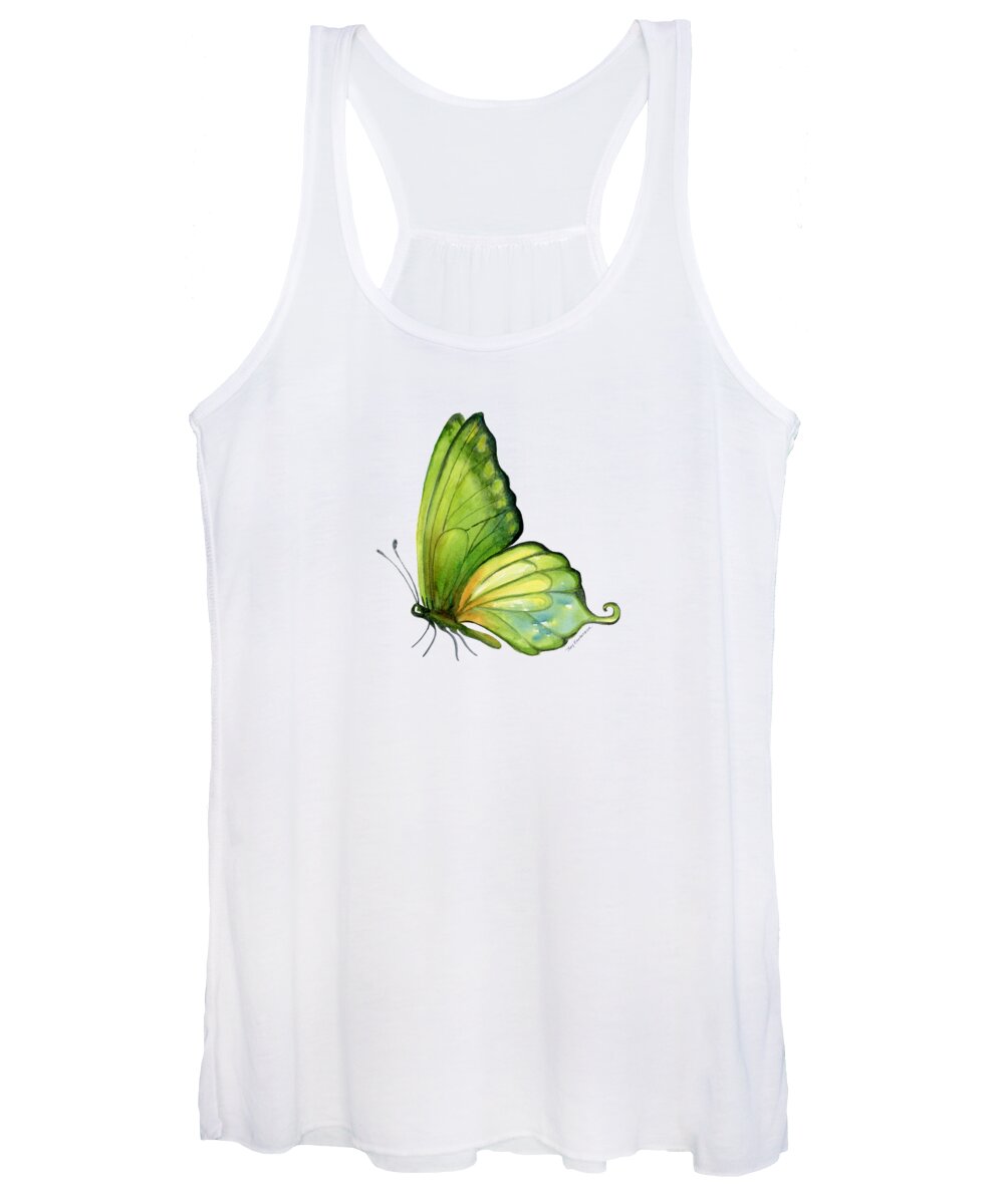 Sap Women's Tank Top featuring the painting 5 Sap Green Butterfly by Amy Kirkpatrick