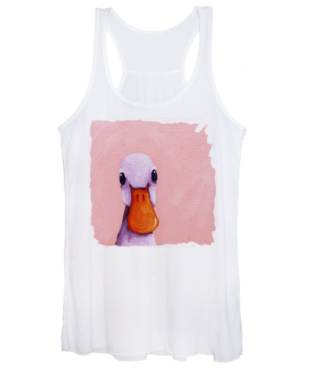 Duck Women's Tank Top featuring the painting Little Duck #2 by Lucia Stewart