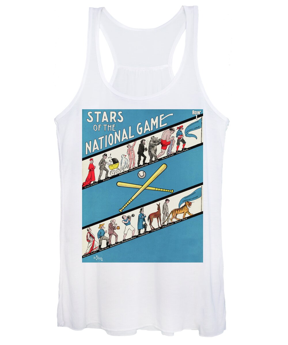 Baseball Women's Tank Top featuring the mixed media 1909 Stars of the National Game Baseball Art by Row One Brand