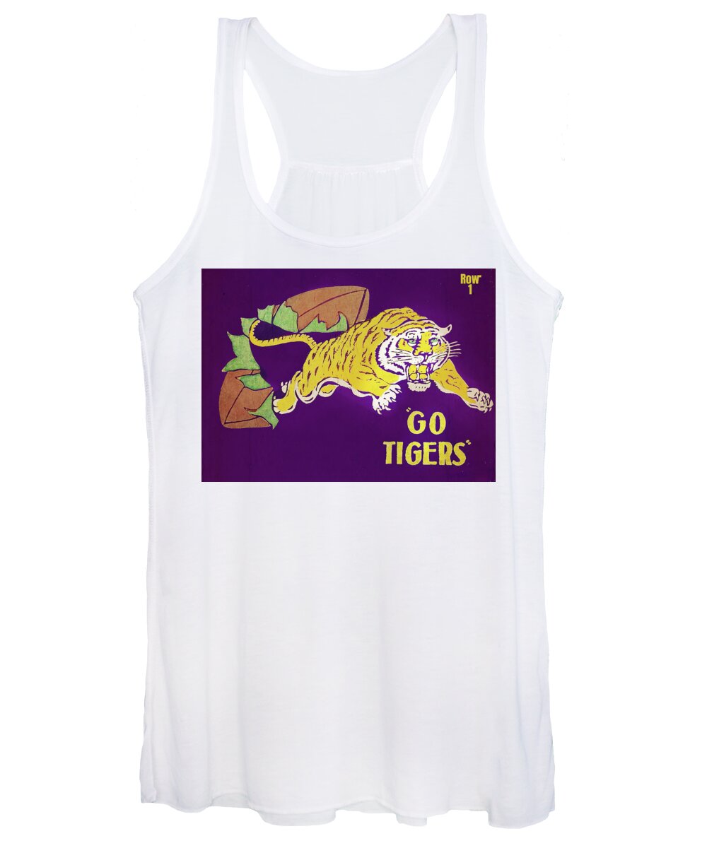 Tiger Women's Tank Top featuring the mixed media Go Tigers by Row One Brand