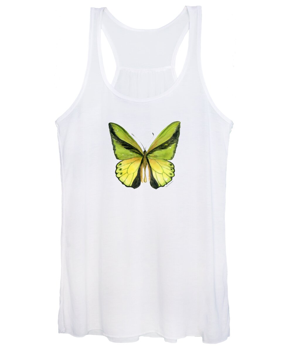 Goliath Butterfly Women's Tank Top featuring the painting 8 Goliath Birdwing Butterfly by Amy Kirkpatrick