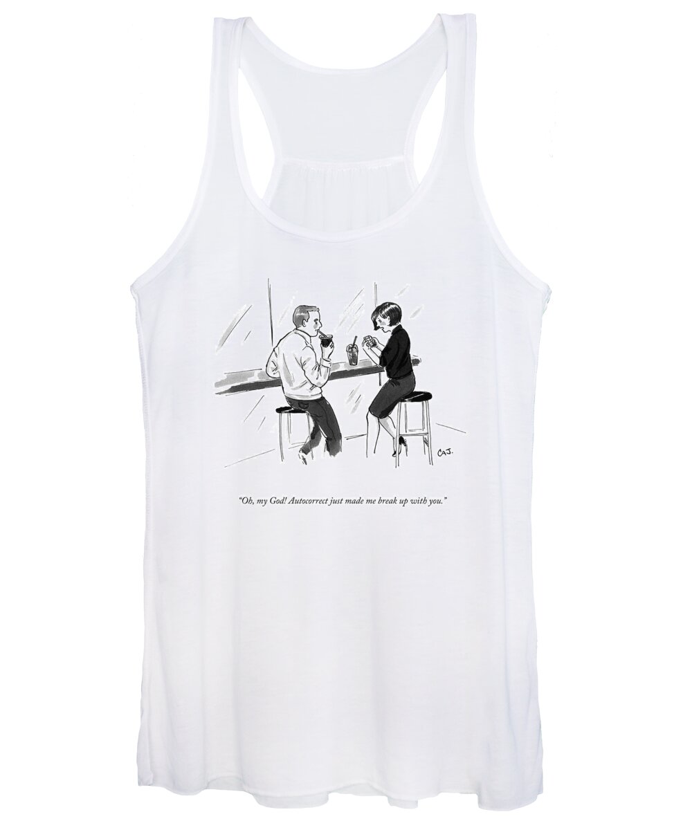 oh Women's Tank Top featuring the drawing Autocorrect Made Me by Carolita Johnson
