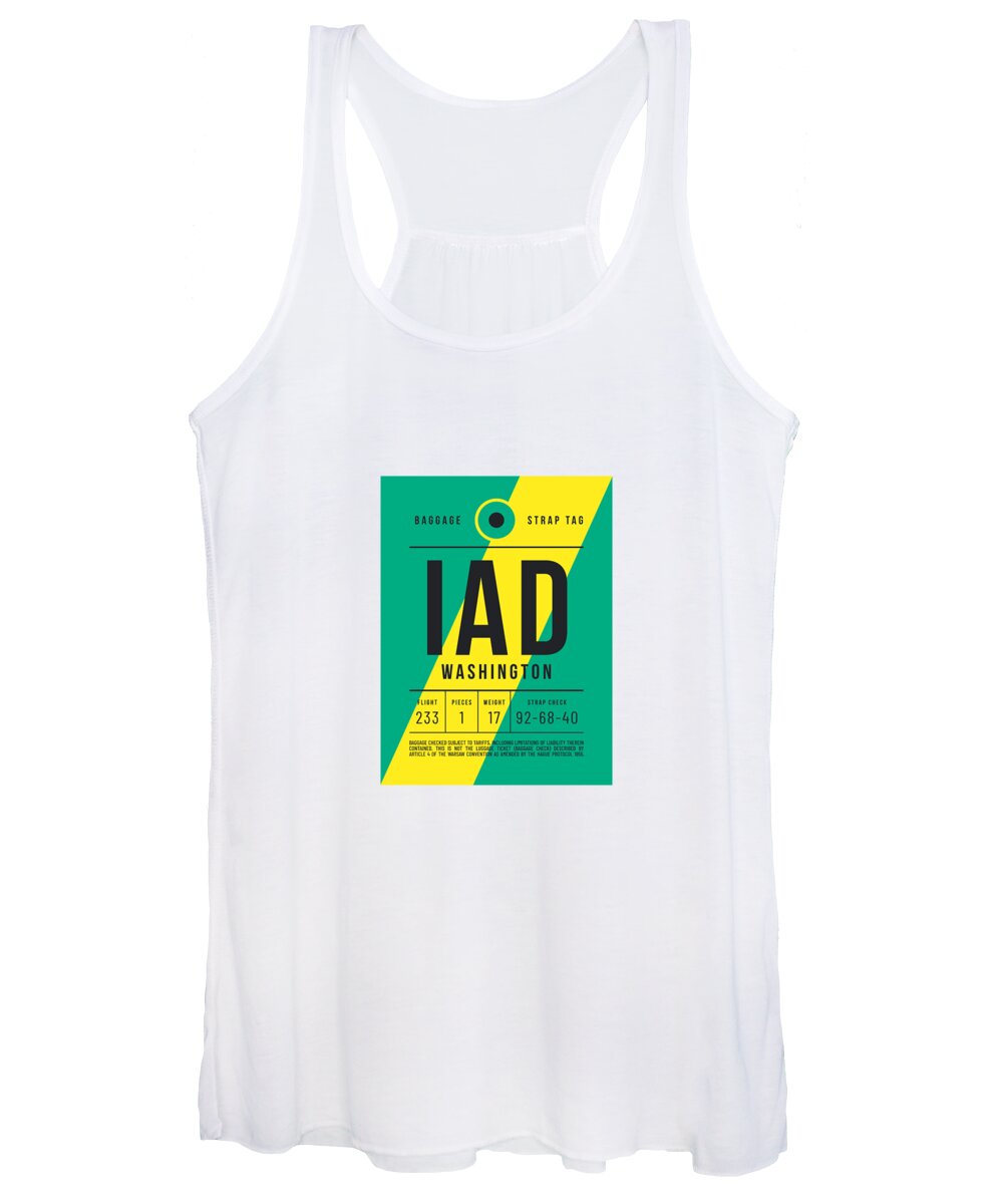 Airline Women's Tank Top featuring the digital art Baggage Tag E - IAD Washington USA by Organic Synthesis