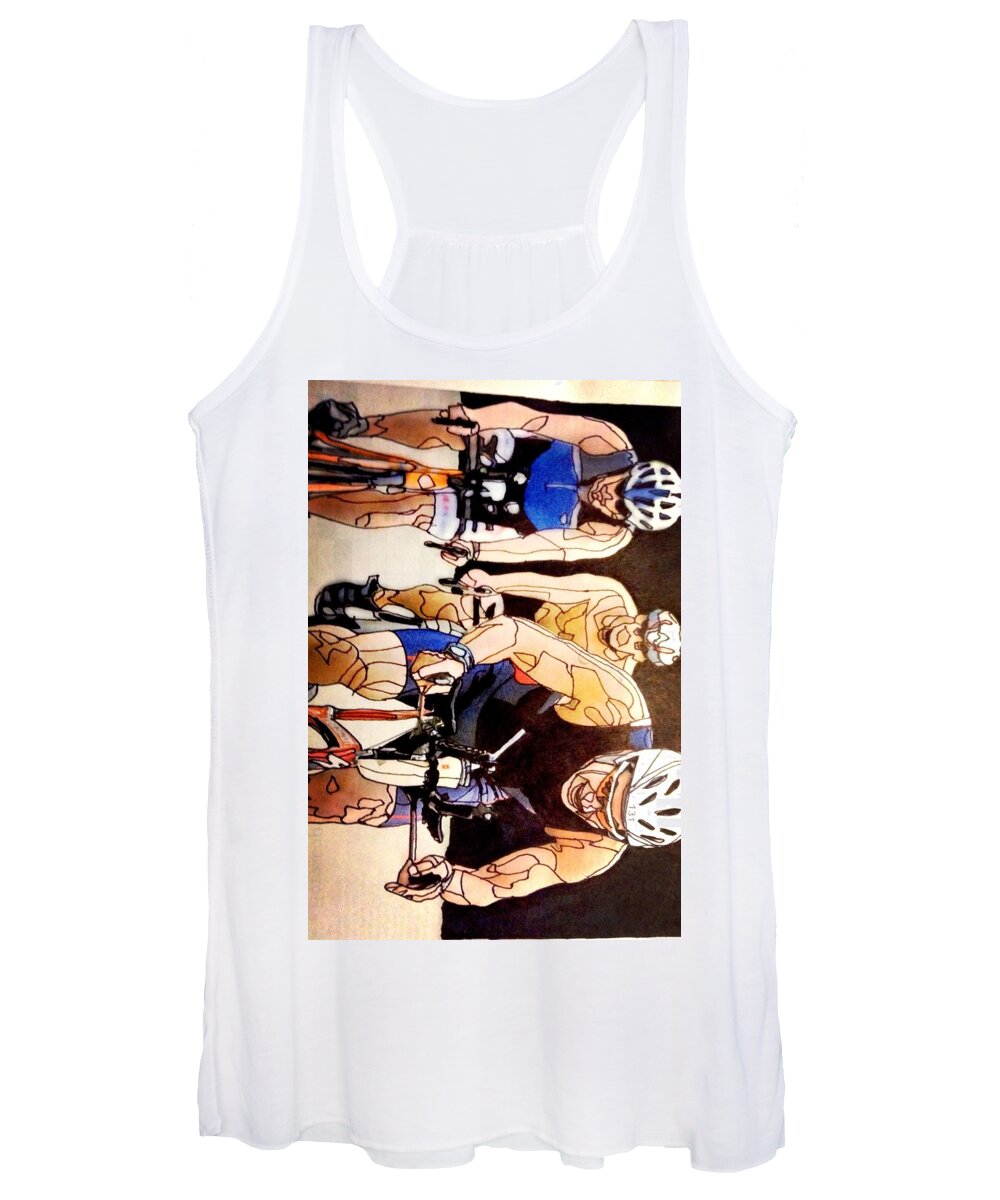 Bike Women's Tank Top featuring the mixed media Bikers by Bryan Brouwer