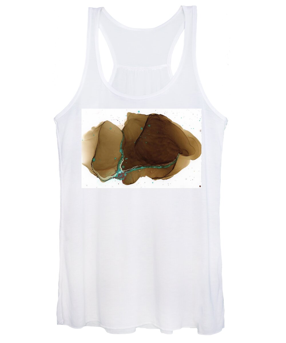 Brown Women's Tank Top featuring the painting Blue Vein by Christy Sawyer