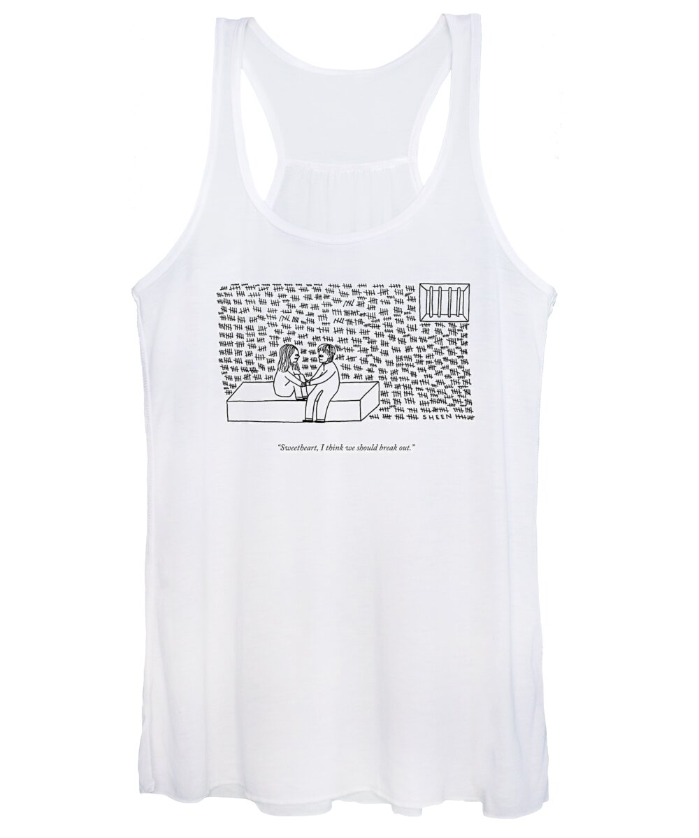 Sweetheart Women's Tank Top featuring the drawing Breaking Out by Justin Sheen