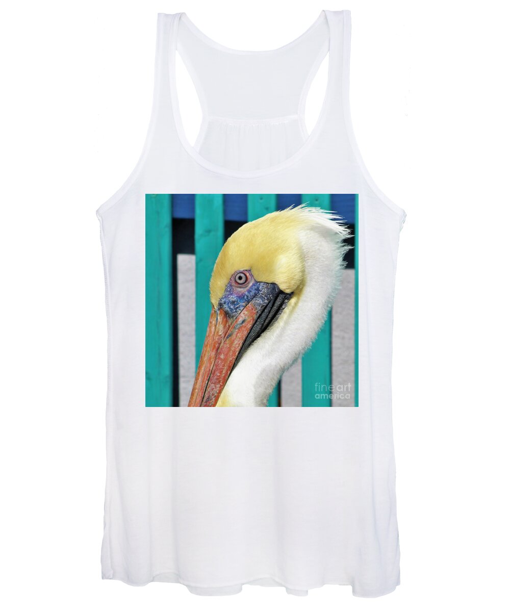 Brown Pelican Women's Tank Top featuring the photograph Brown Pelican Profile by Joanne Carey