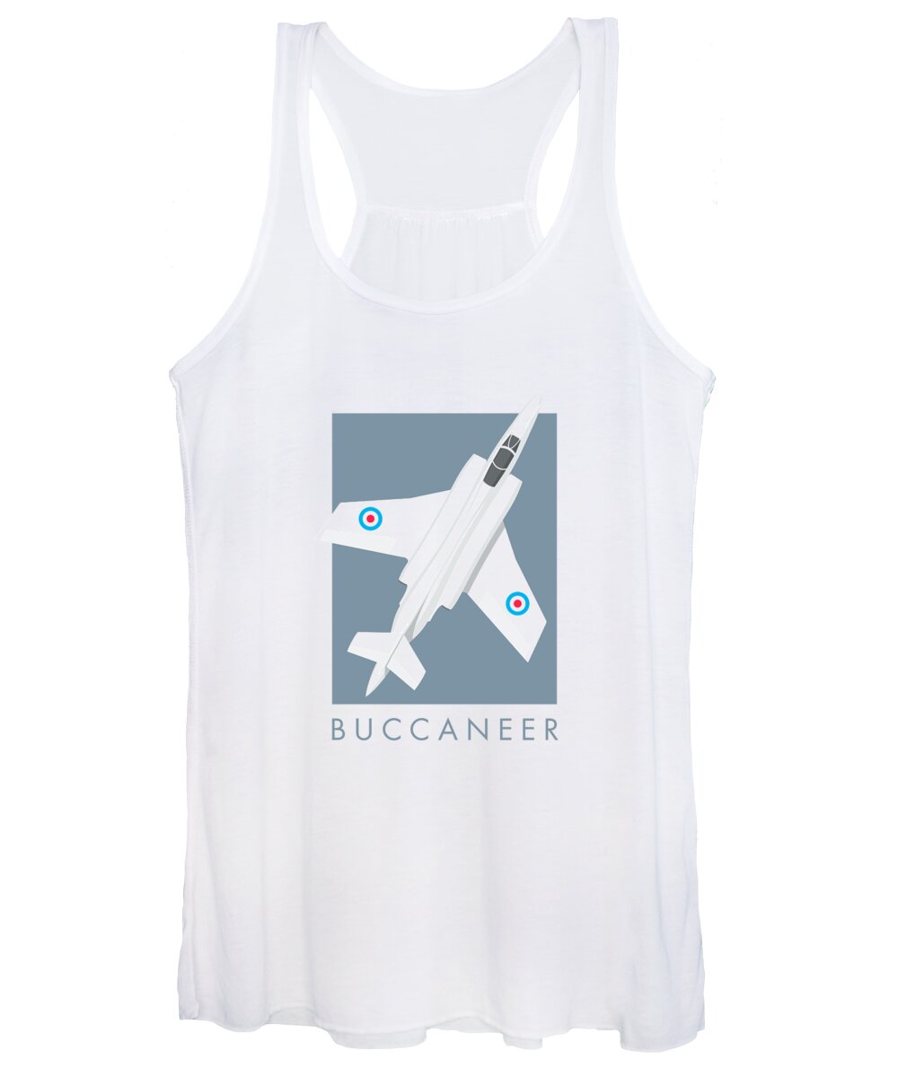 Aircraft Women's Tank Top featuring the digital art Buccaneer Jet Aircraft - Slate by Organic Synthesis