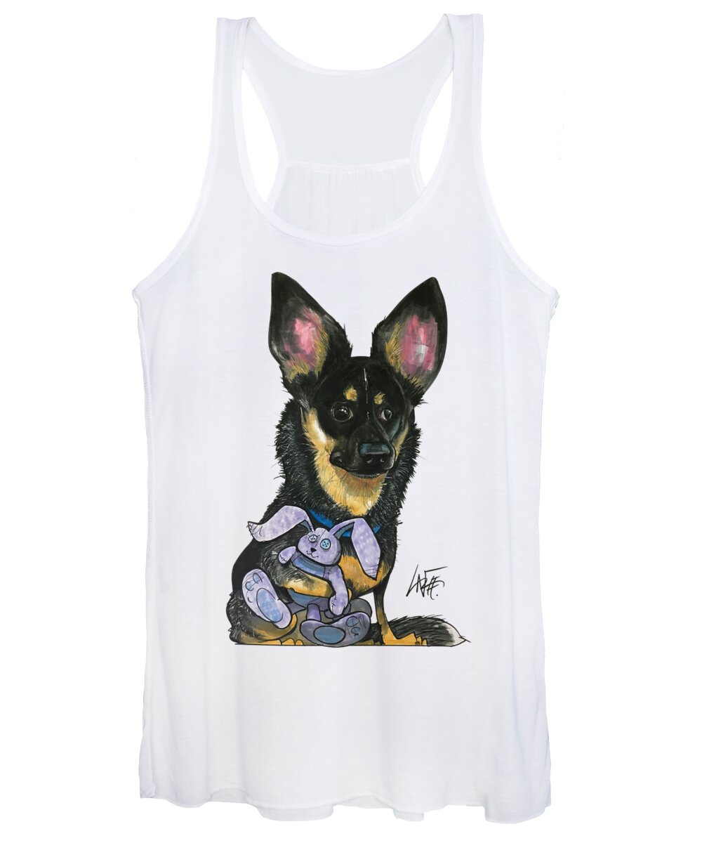 Dog Women's Tank Top featuring the drawing Bullet Burns 3789 by Canine Caricatures By John LaFree