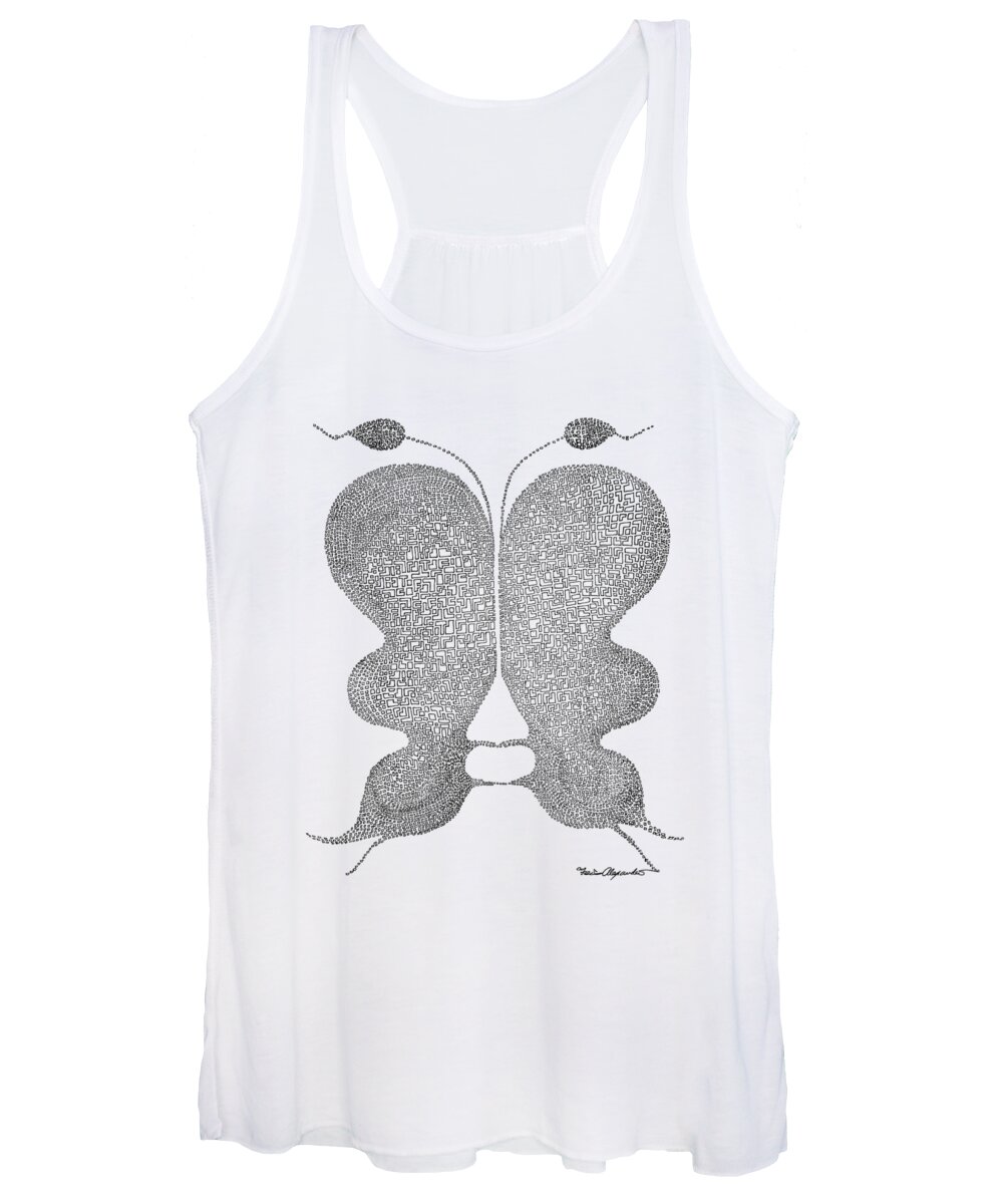 Abstract Women's Tank Top featuring the drawing Butterfly No.9 by Fei A
