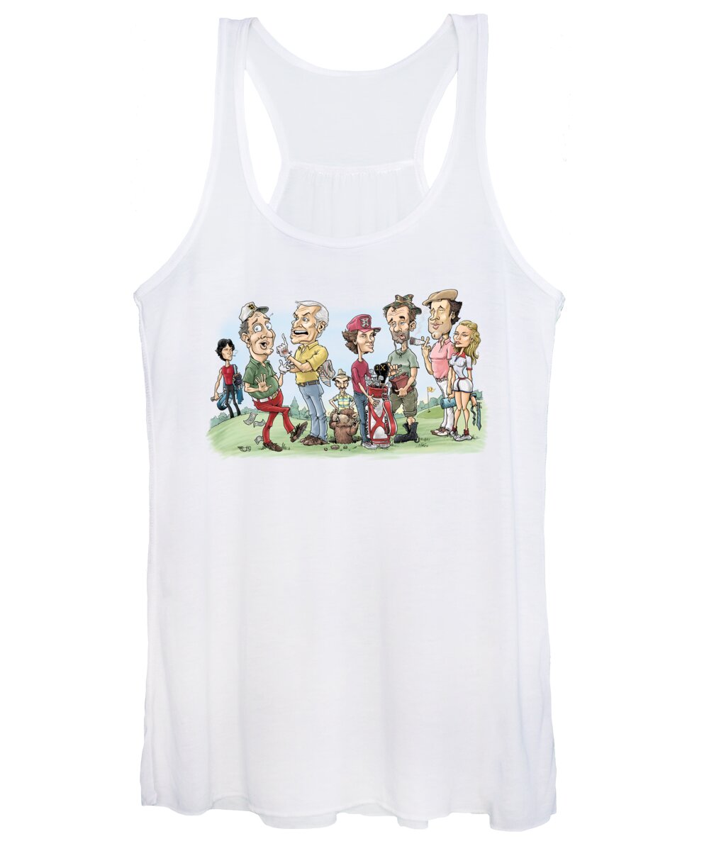 Mikescottdraws Women's Tank Top featuring the drawing Caddyshack by Mike Scott