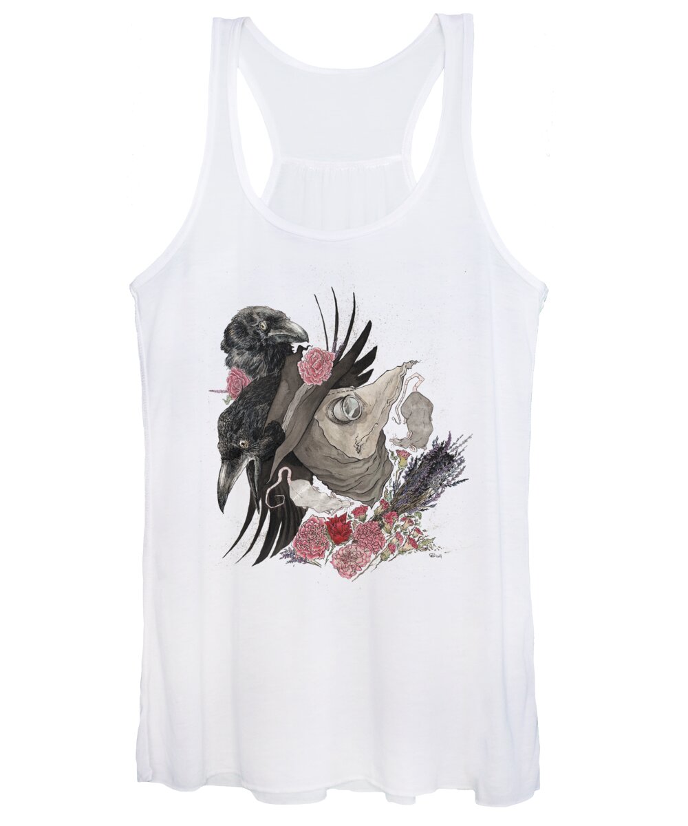 Plague Doctor Women's Tank Top featuring the drawing Calamity by Astrid Scharff