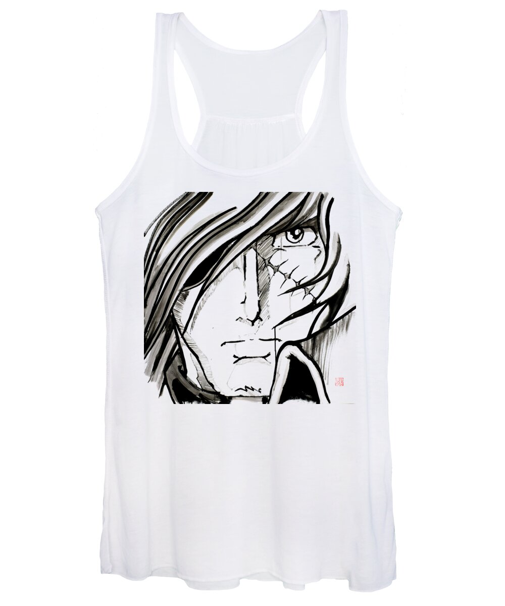 Captain Harlock Women's Tank Top featuring the painting Captain Harlock by Pechane Sumie