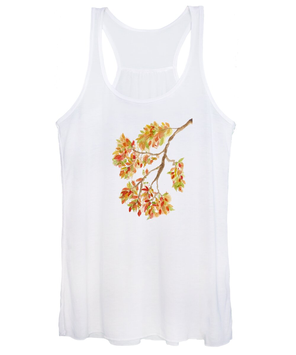Autumn Leaves Women's Tank Top featuring the painting Changing Fall Leaves by Deborah League