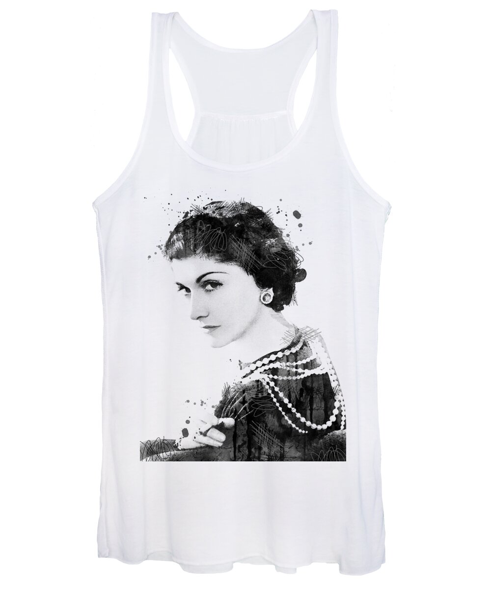 Coco Chanel bw watercolor Women's Tank Top