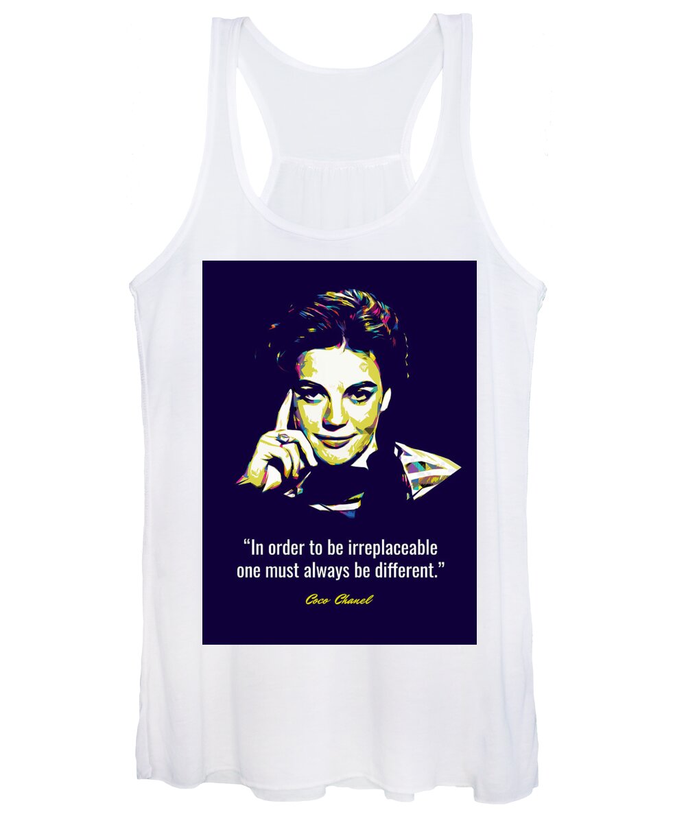 Coco Chanel Quotes Poster Women's Tank Top by Miller Cook - Fine Art America