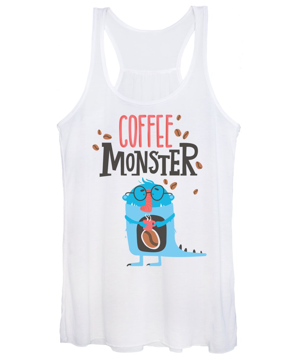 Coffee Monster Women's Tank Top featuring the digital art Coffee Monster by Jacob Zelazny