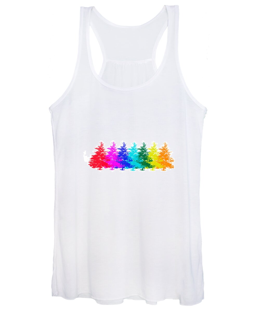 Everygreens Women's Tank Top featuring the mixed media Colourful Trees by Moira Law