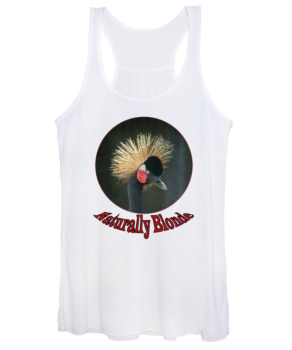 Crowned Crane Women's Tank Top featuring the photograph Crowned Crane - Naturally Blonde - Transparent by Nikolyn McDonald