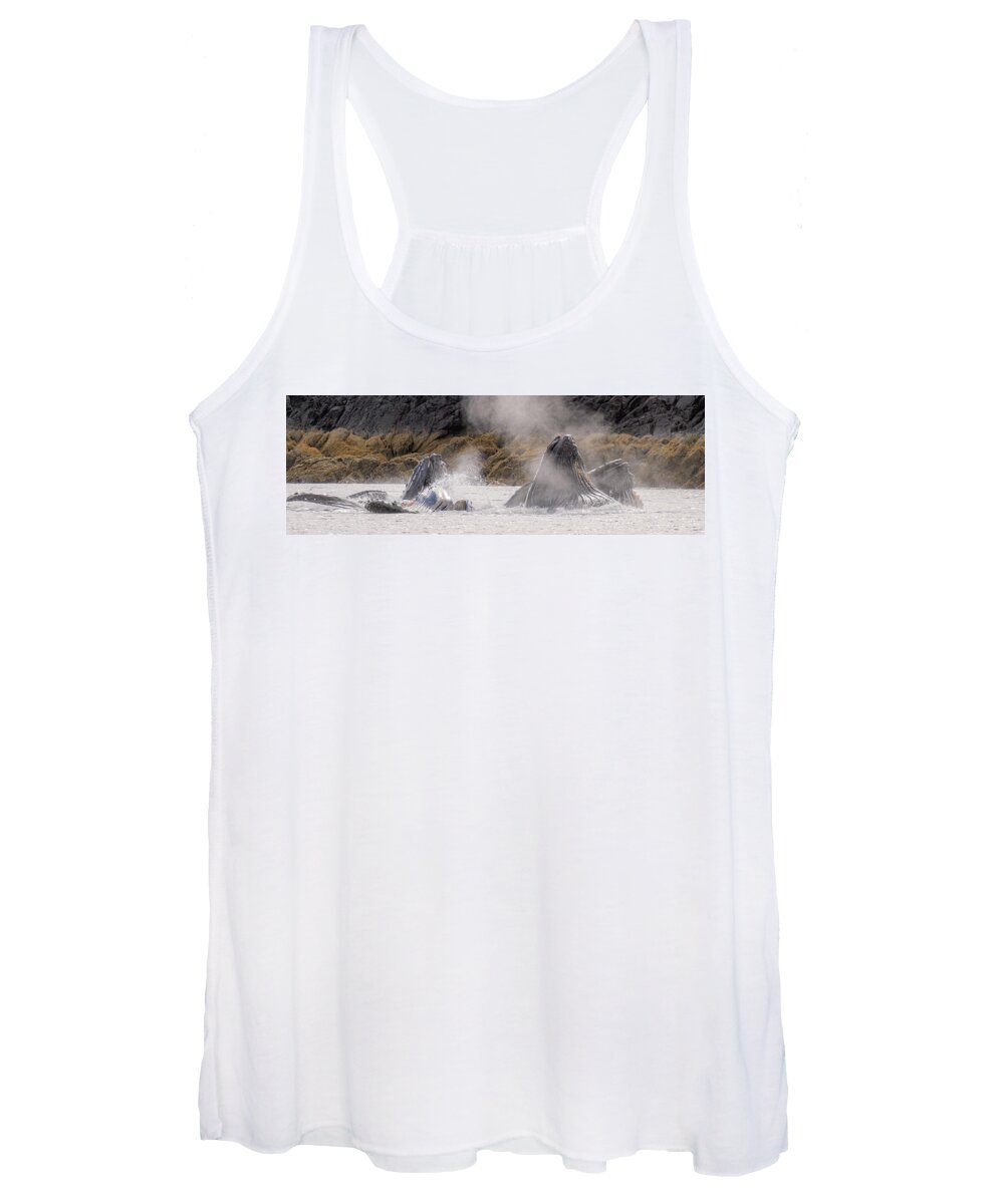 Whales Women's Tank Top featuring the photograph Cruising the Shoreline by Michael Rauwolf