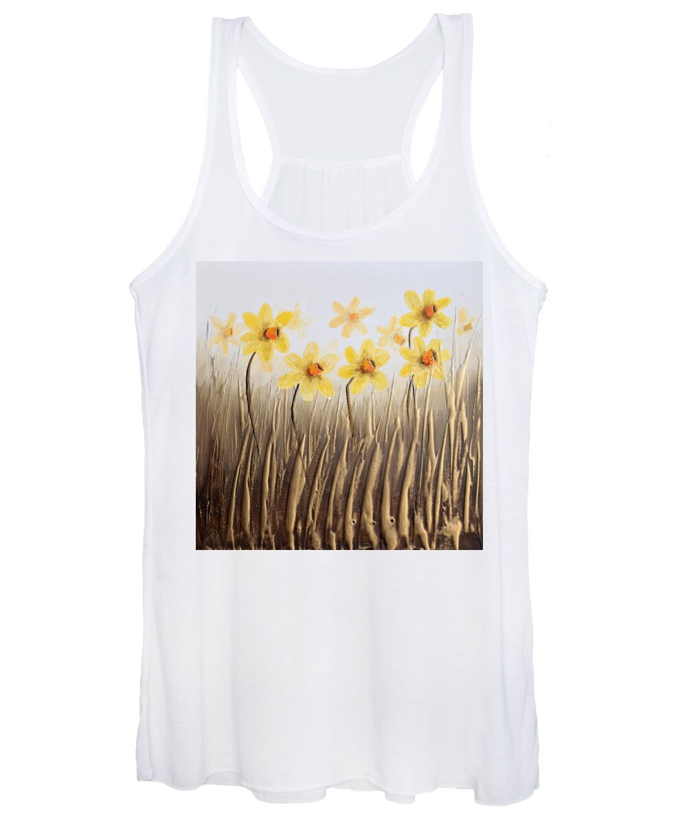 Daffodils Women's Tank Top featuring the painting Daffodils by Amanda Dagg