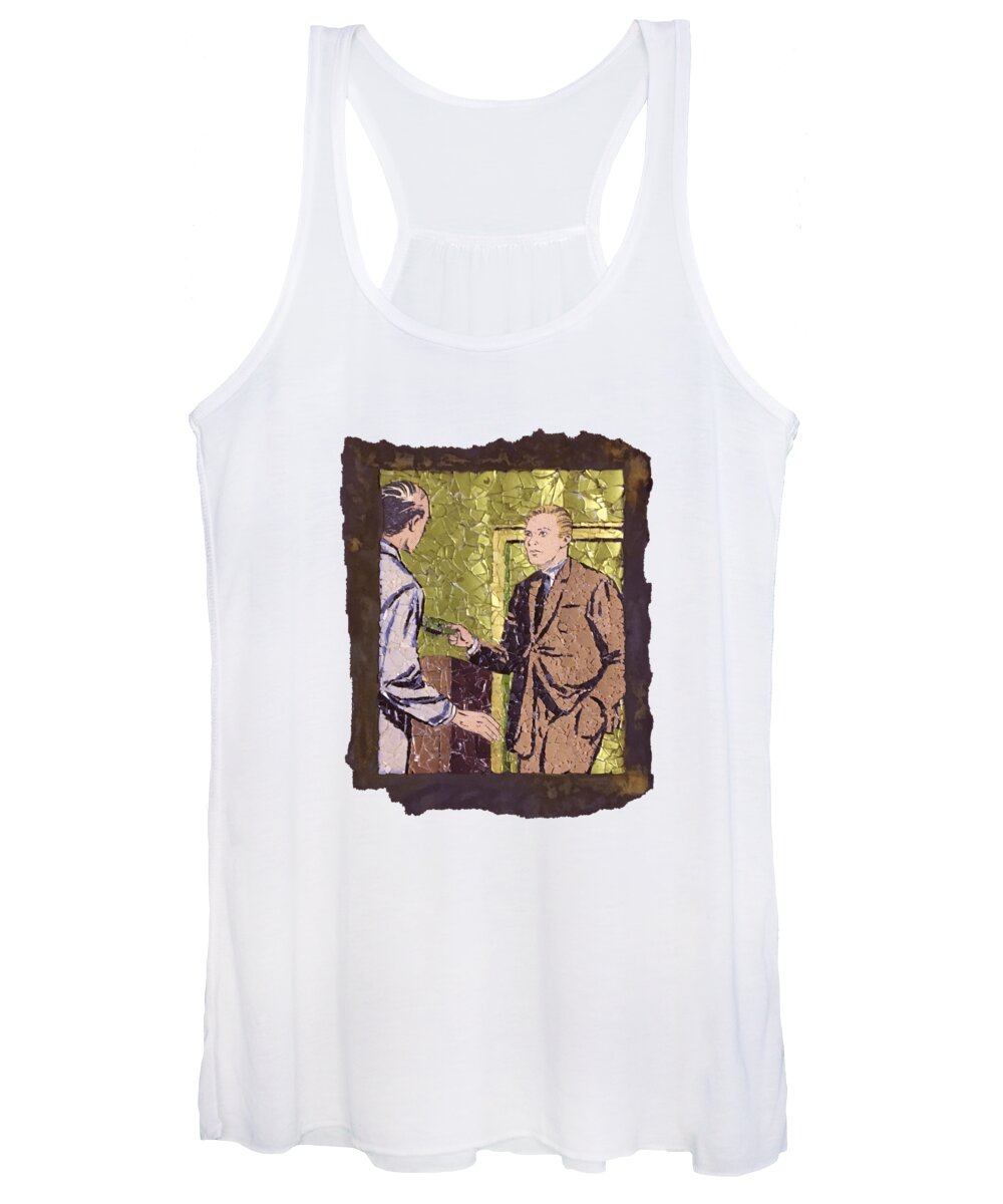 Glass Women's Tank Top featuring the mixed media David Pays Jarvis by Matthew Lazure