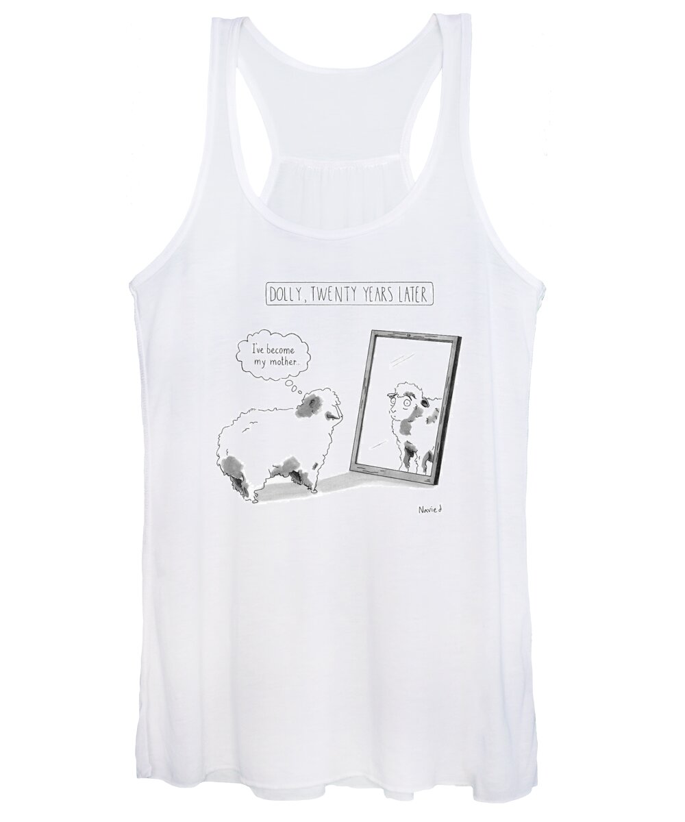 Captionless Women's Tank Top featuring the drawing Dolly, Twenty Years Later by Navied Mahdavian