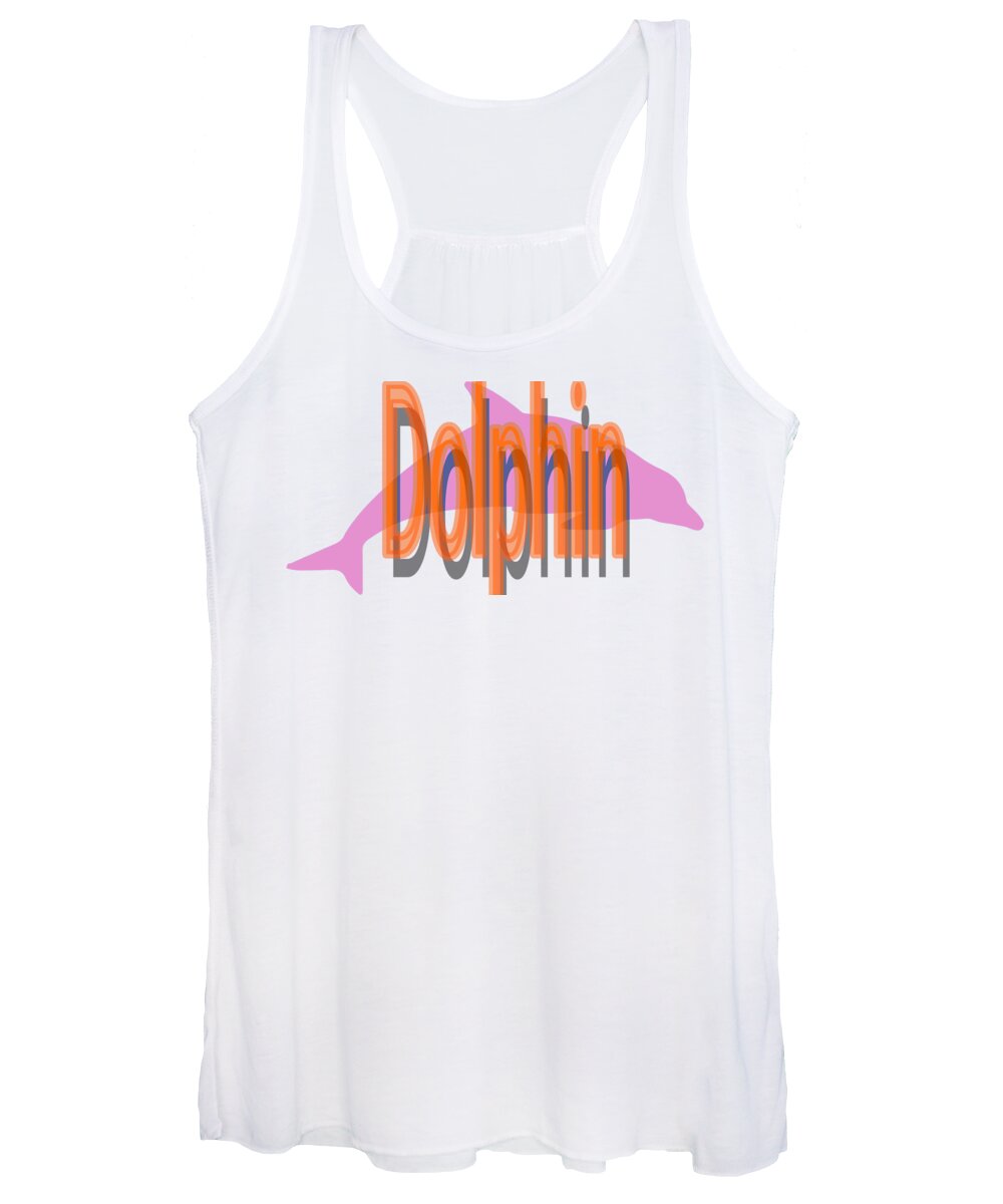 Dolphin Women's Tank Top featuring the digital art Dolphin Sticker by Delynn Addams