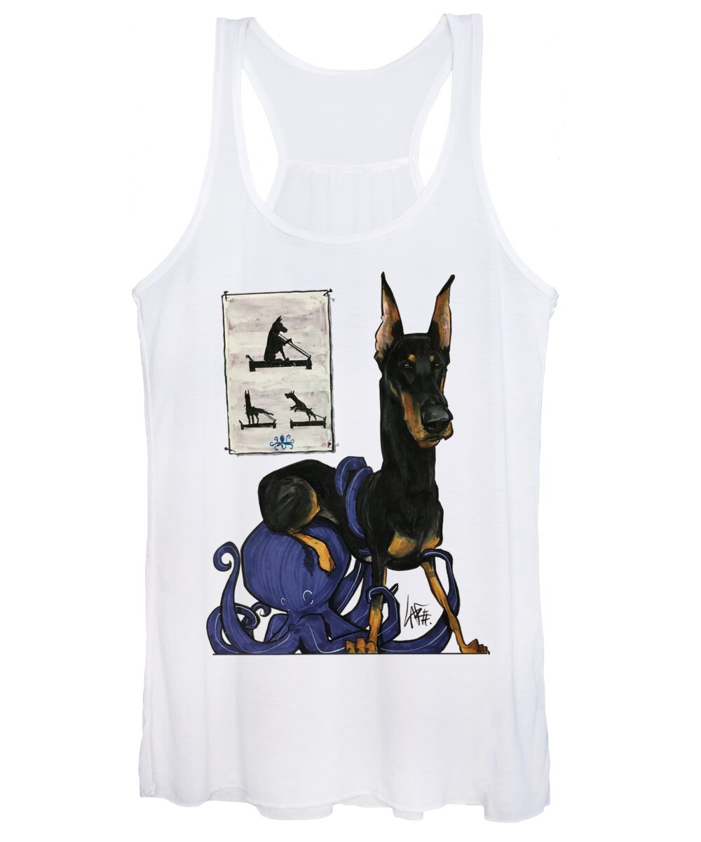 Dunham Women's Tank Top featuring the drawing Dunham by Canine Caricatures By John LaFree