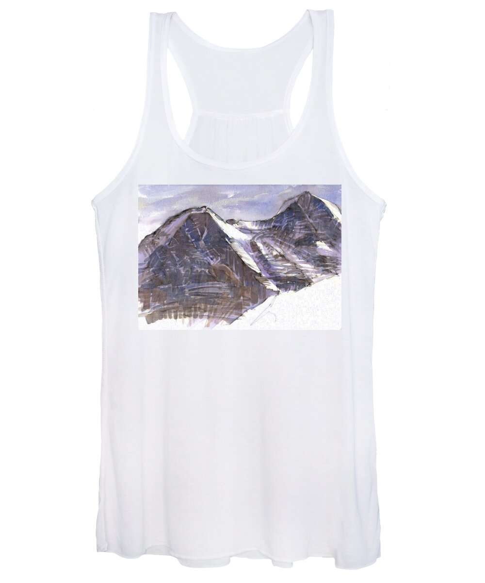 Landscape Women's Tank Top featuring the painting Eiger und Moench by Judith Kunzle