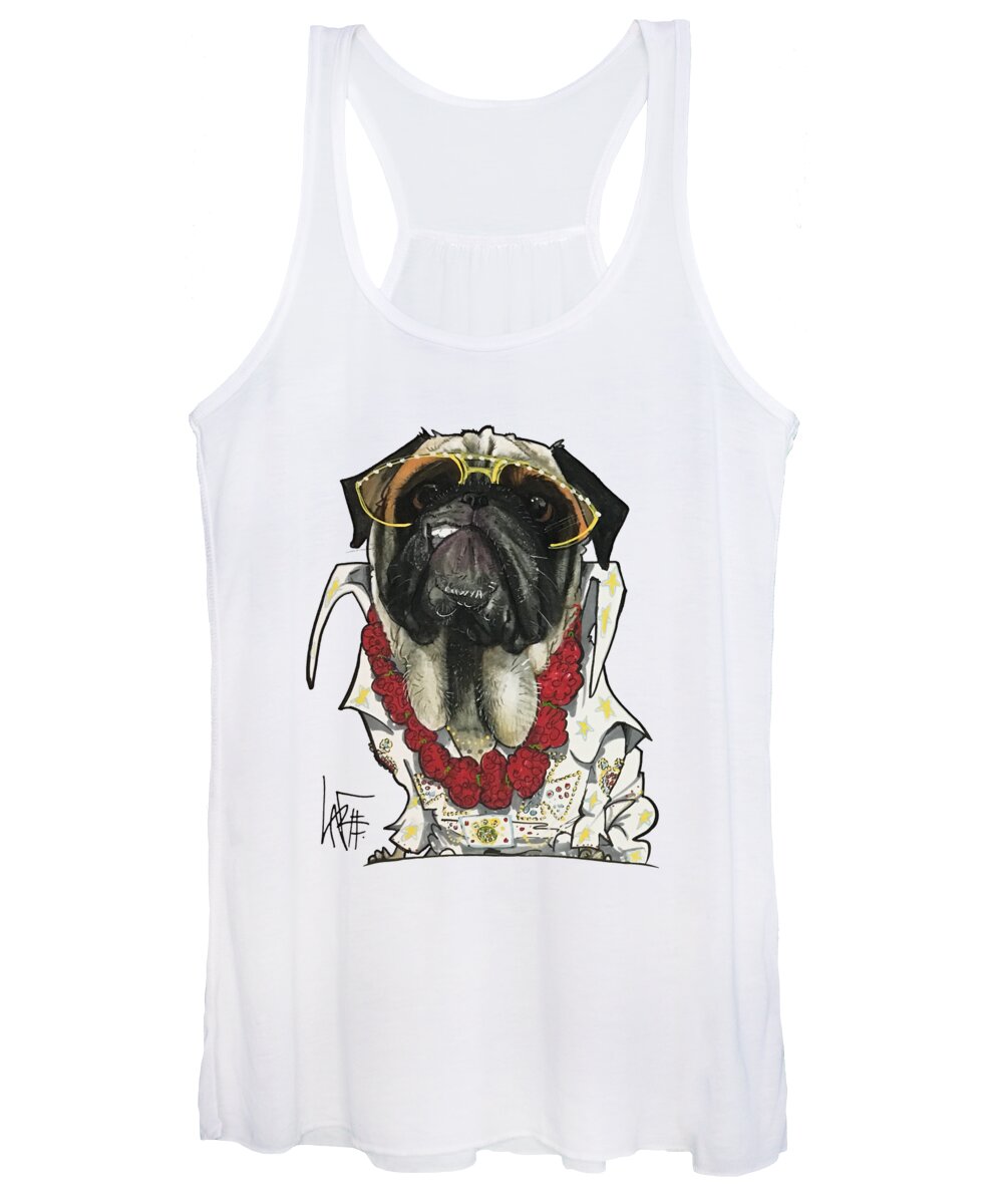 Elvis Women's Tank Top featuring the drawing Elvis Storch 4362 by Canine Caricatures By John LaFree