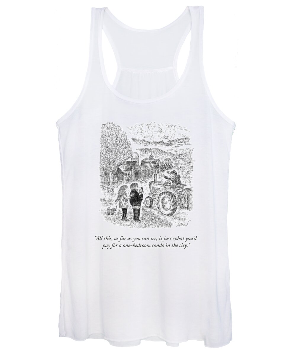 All This Women's Tank Top featuring the drawing Equal Real Estate Value by Edward Koren