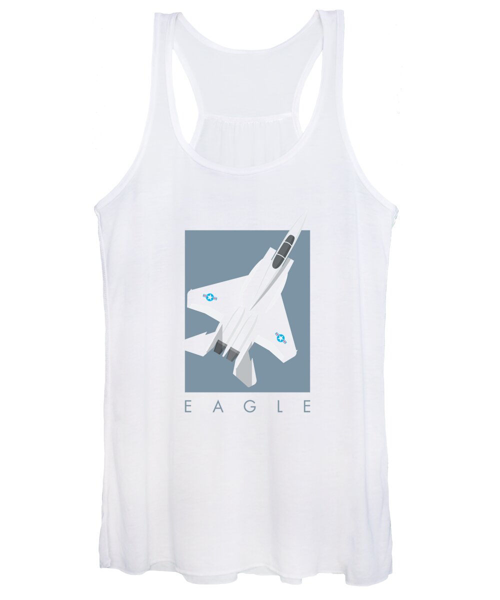 Jet Women's Tank Top featuring the digital art F-15 Eagle Fighter Jet Aircraft - Slate by Organic Synthesis