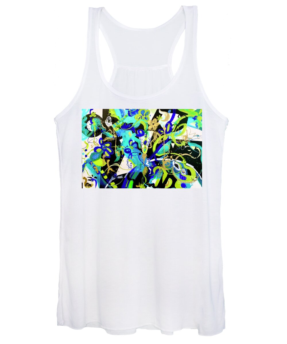 Blue Women's Tank Top featuring the painting Finding Time by Patsy Walton