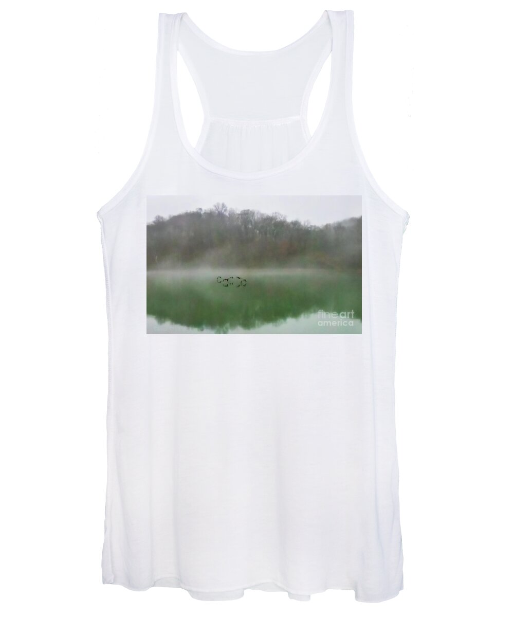 Landscape Women's Tank Top featuring the photograph Five Geese by Theresa D Williams