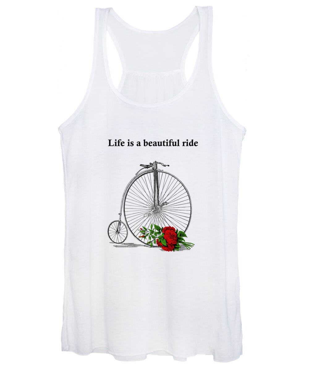 Life Is Women's Tank Top featuring the digital art Floral Bicycle by Madame Memento