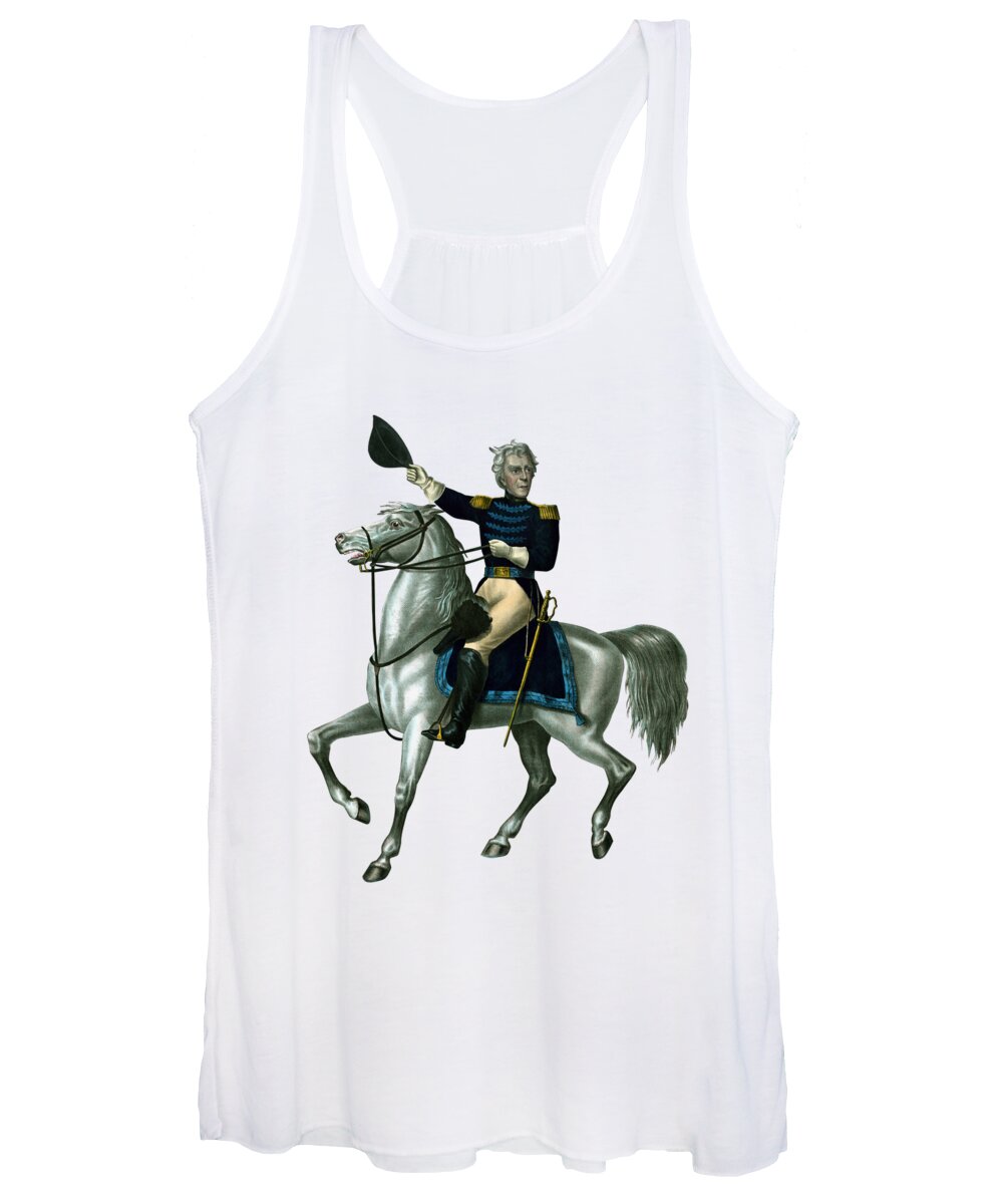 Andrew Jackson Women's Tank Top featuring the painting General Andrew Jackson On Horseback by War Is Hell Store