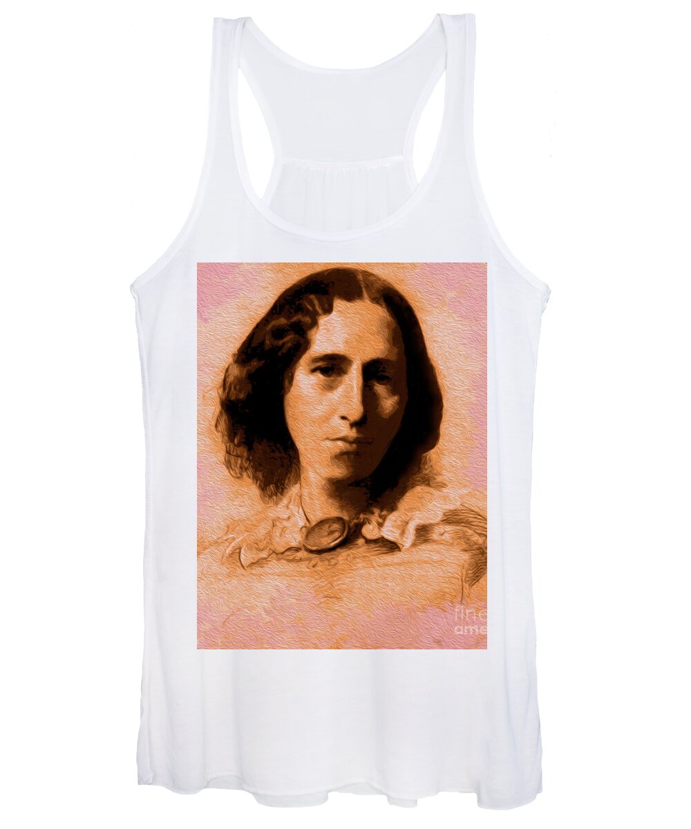 George Eliot Women's Tank Top featuring the painting George Eliot by Alexandra Arts