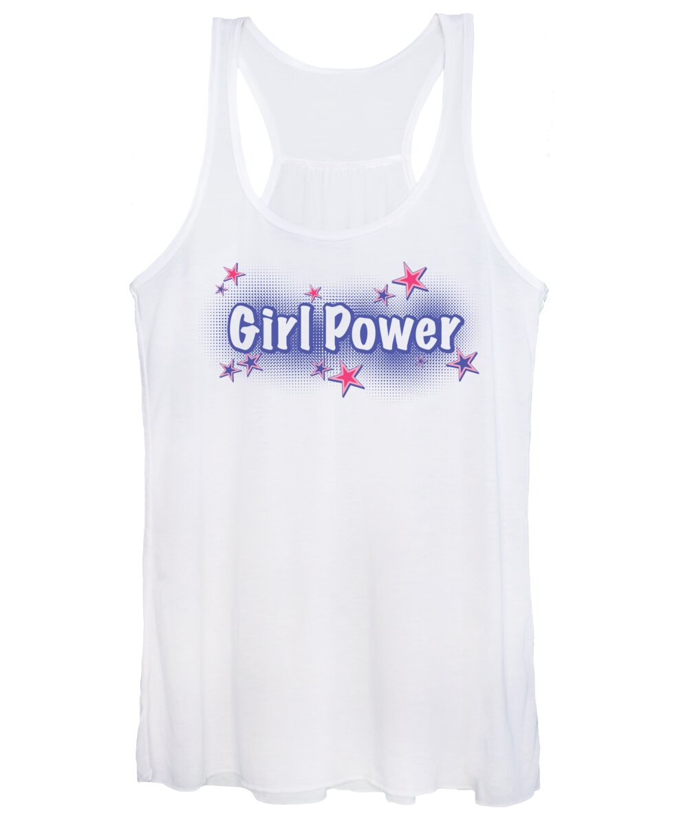 Womens Rights Women's Tank Top featuring the digital art Girl Power with Stars Womens Rights by Jacob Zelazny