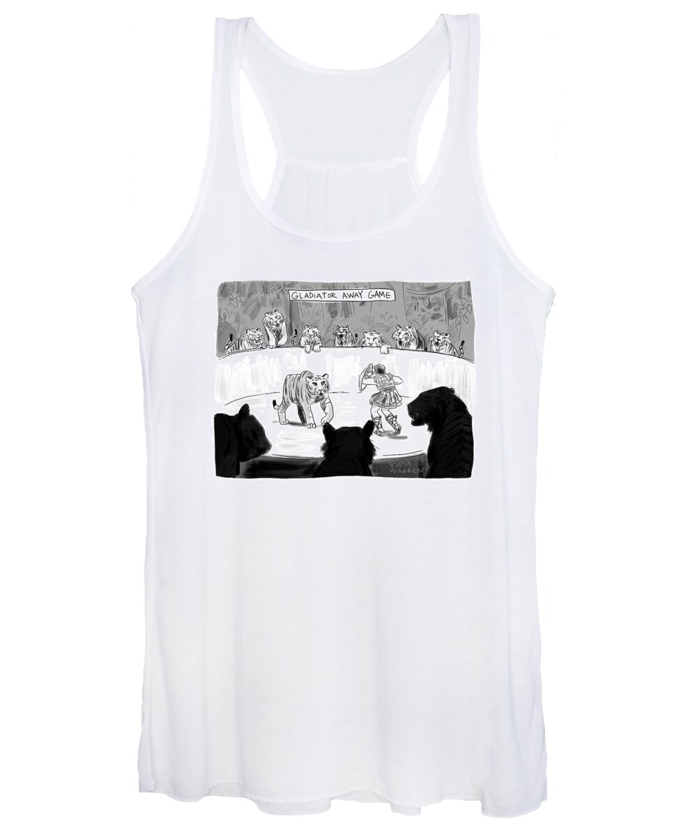 Captionless Women's Tank Top featuring the drawing Gladiator Away Game by Sofia Warren