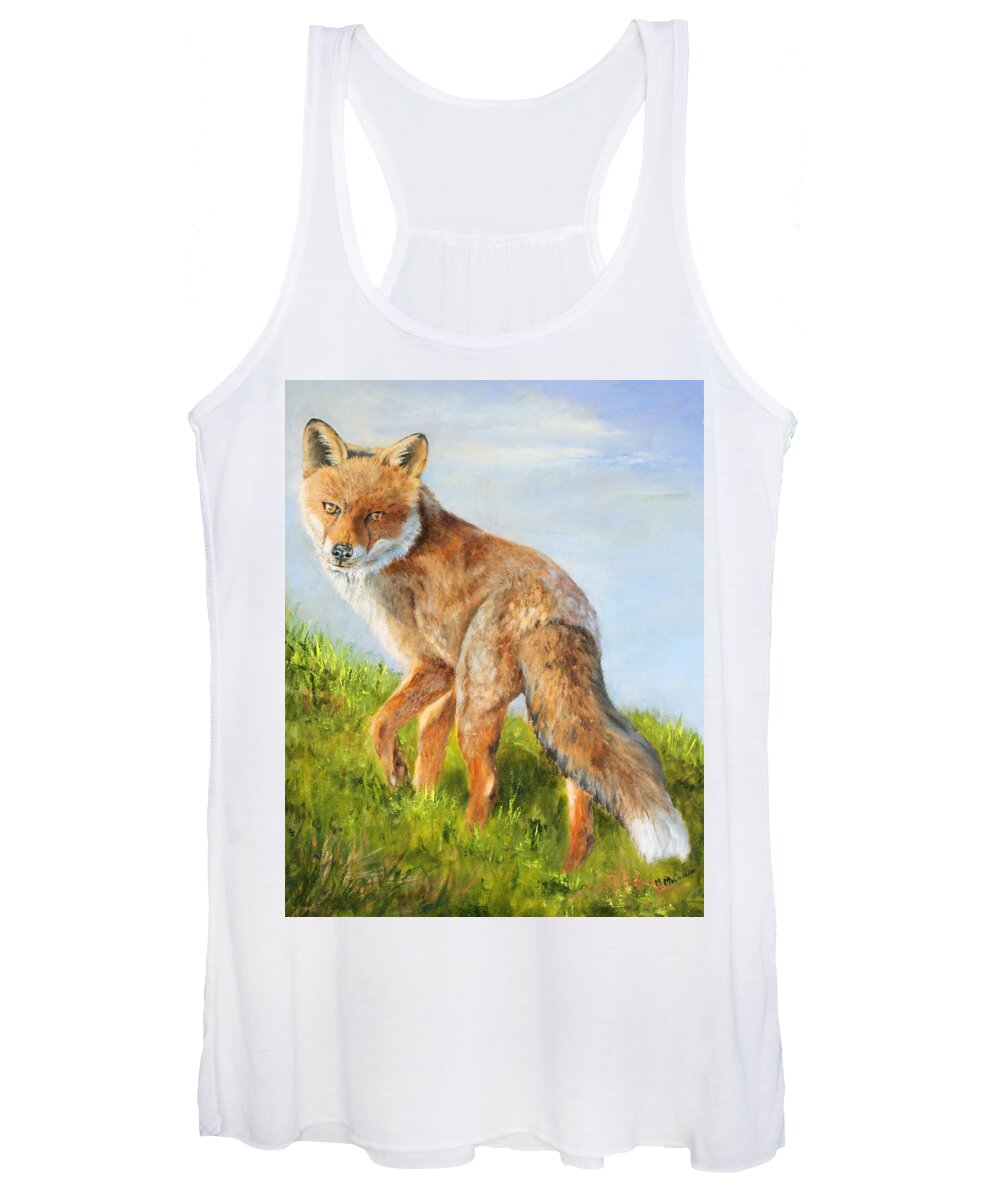 Wildlife Women's Tank Top featuring the painting Glancing Back by Mary McCullah