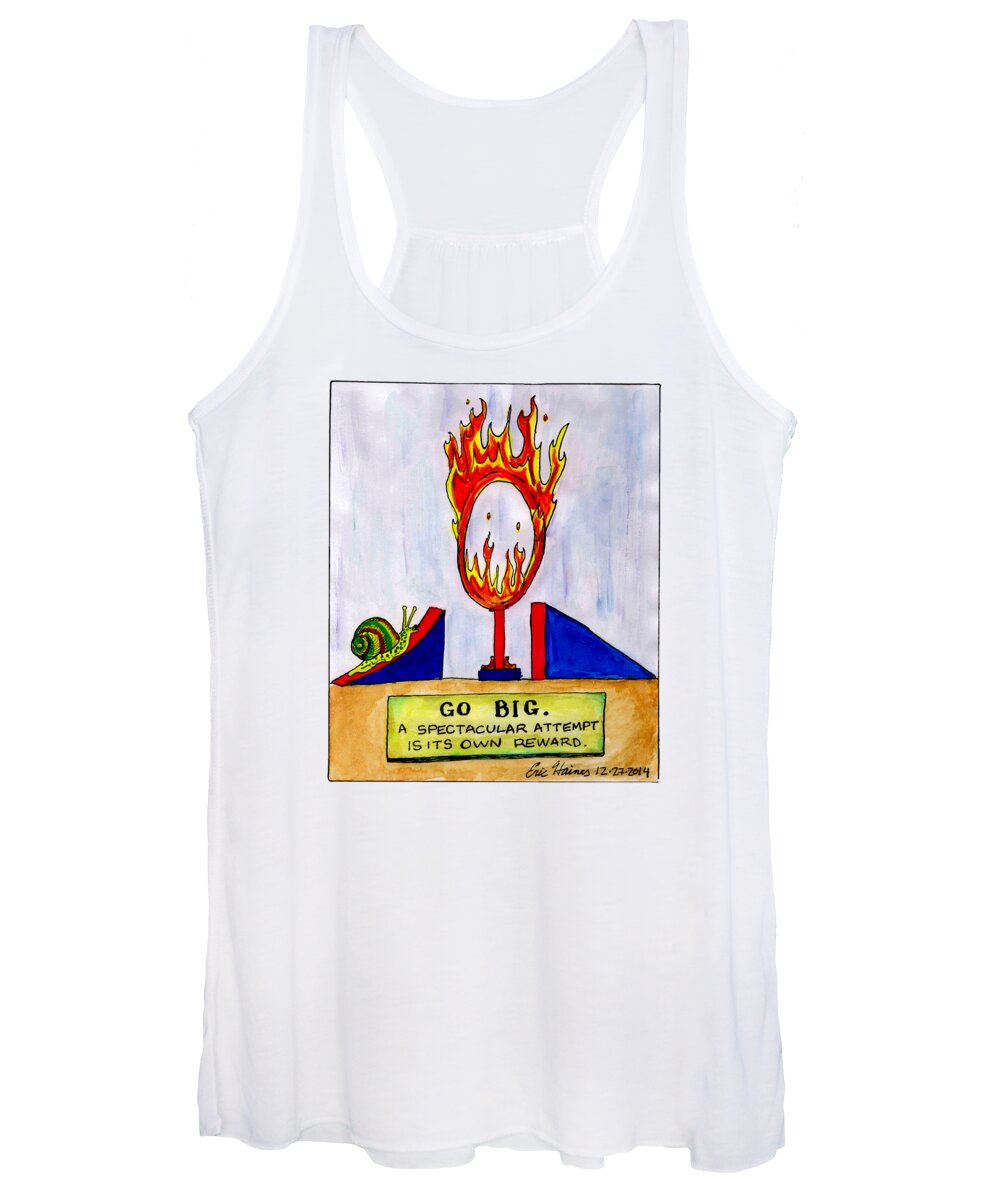 Inspirational Women's Tank Top featuring the drawing Go Big by Eric Haines