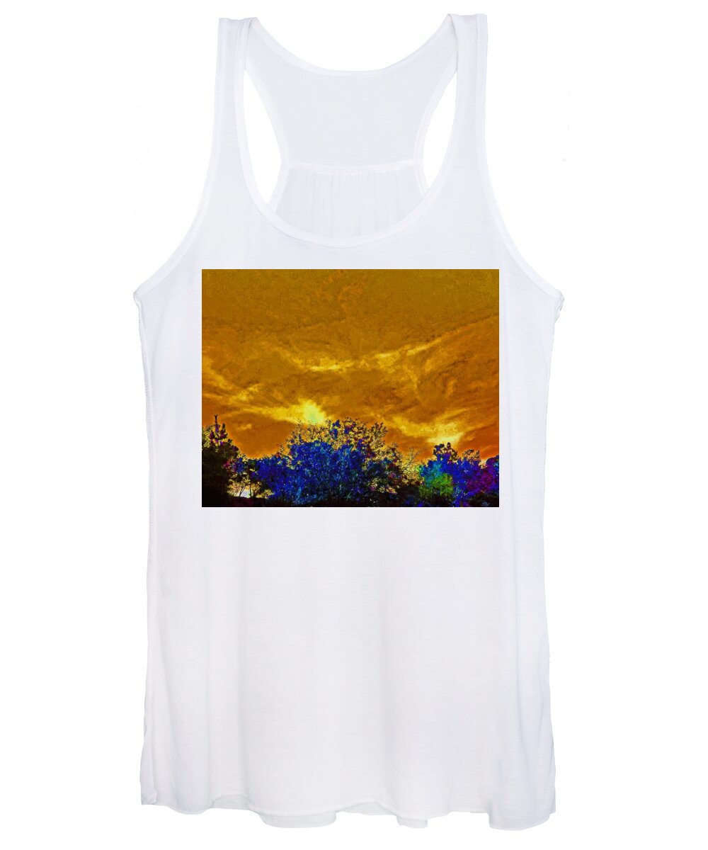 Sky Women's Tank Top featuring the photograph Golden Sky by Andrew Lawrence