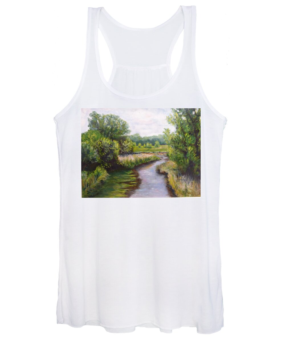 Creek Water Flow Women's Tank Top featuring the painting Goose Creek by James Hey