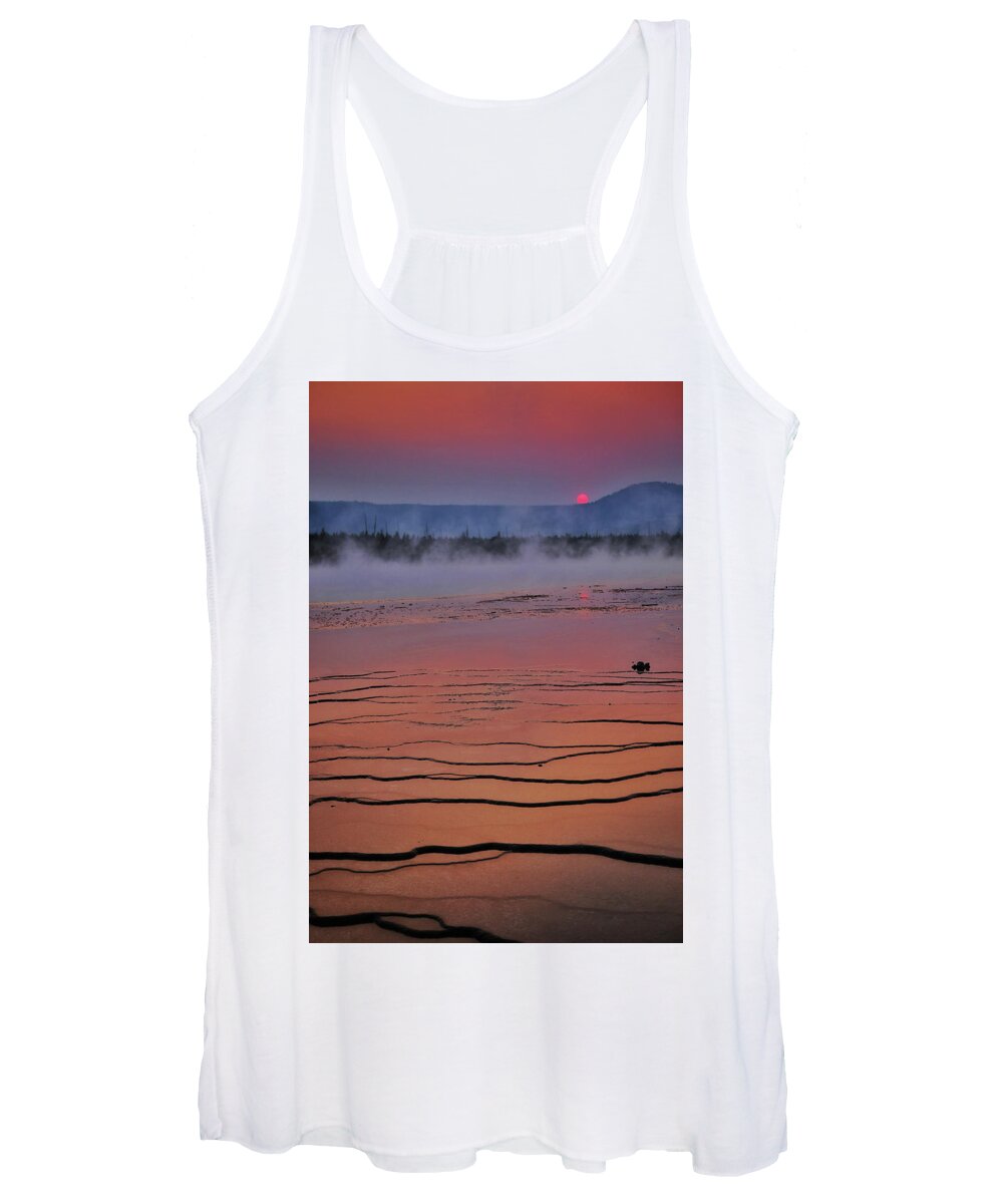 Mountain Women's Tank Top featuring the photograph Grand Prismatic Sunset Dream by Go and Flow Photos